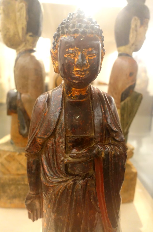 Buddha standing on a lotus throne, wood - Vietnam National Museum of Fine Arts - Hanoi, Vietnam - DSC04890