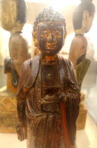 Buddha standing on a lotus throne, wood - Vietnam National Museum of Fine Arts - Hanoi, Vietnam - DSC04890