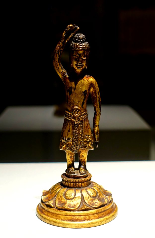 Buddha at birth (Tanjobutsu), Japan, Asuka period, 600s AD, gilt bronze - Freer Gallery of Art - DSC04782