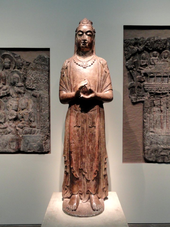 Buddha Amitabha, Hebei province, Fengfeng, southern Xiangtangshan Cave Temples, Cave 2, Northern Qi dynasty, 550-577 AD, limestone with traces of pigment - Freer Gallery of Art - DSC05723