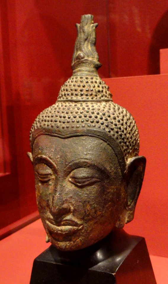 Buddha Head, Wat Ratchaburana, Ayutthaya, Thailand, 15th century AD, bronze with traces of lacquer and gilding - San Diego Museum of Art - DSC06403