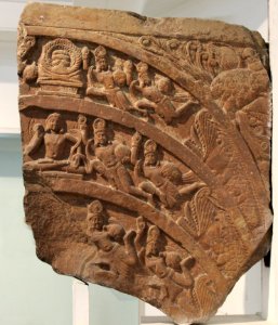 Buddhist decorated tympanum from Jamalpur Tila, Mathura, 150 CE