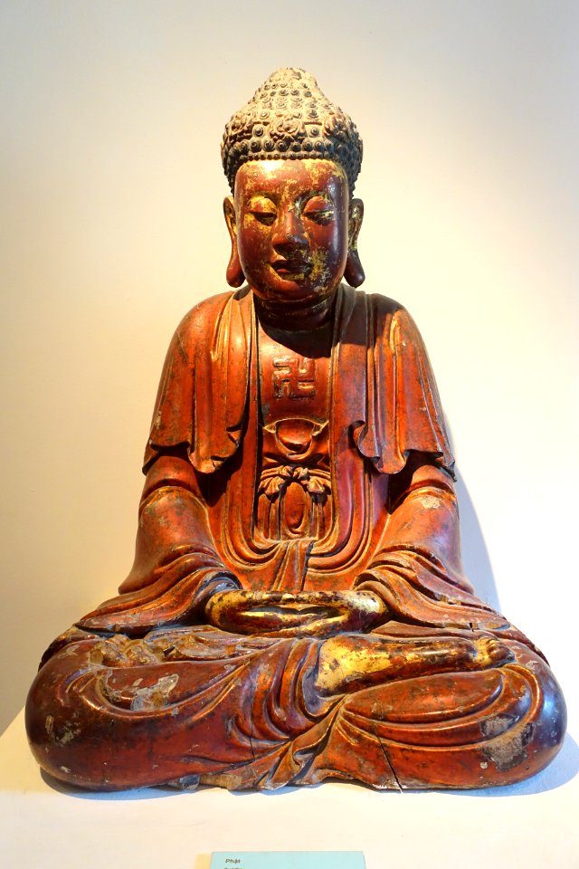 Buddha, Kien Xuong district, Thai Binh province, 19th century AD, wood - Vietnam National Museum of Fine Arts - Hanoi, Vietnam - DSC05101