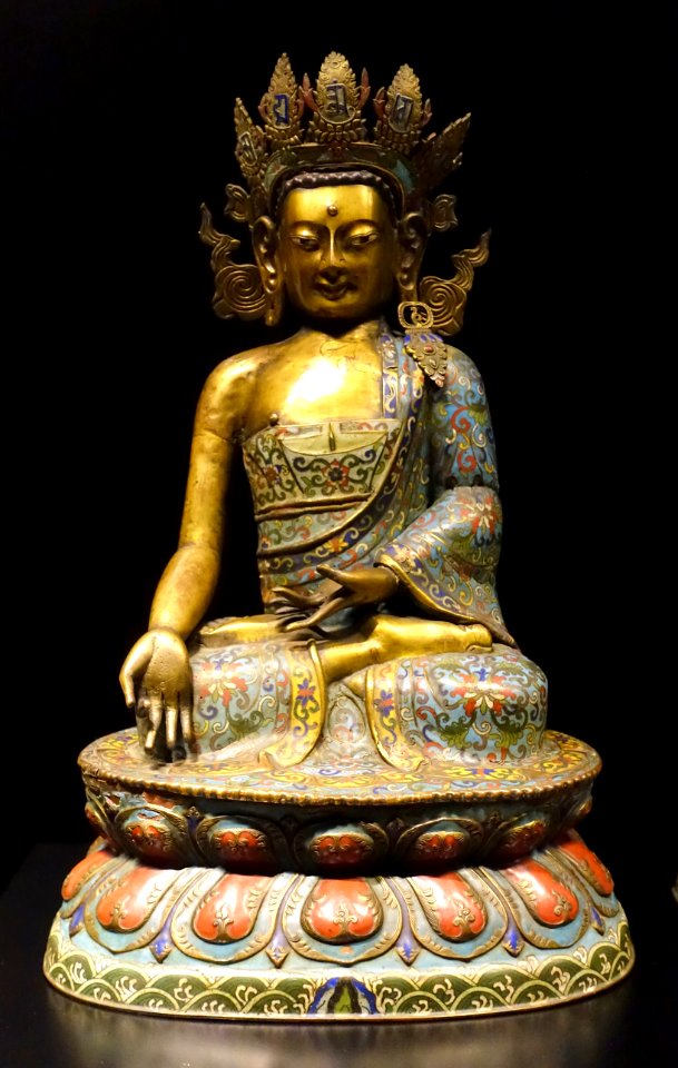 Buddha, Sino-Tibetan style, Qianlong period, 1736-1795, copper and enamel - Museu do Oriente - Lisbon, Portugal - DSC06929