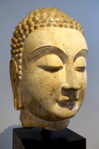 Buddha head, China, Tang dynasty, 8th century AD, marble - Matsuoka Museum of Art - Tokyo, Japan - DSC07073 photo