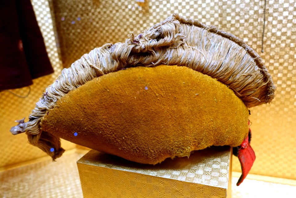 Buddhist yellow hat, 1644-1911 AD - Sichuan University Museum - Chengdu, China - DSC06214