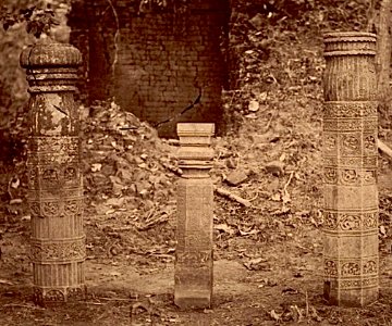 Buddhist and Hindu temple ruins excavated at Turturia, Chhattisgarh, archive late 19th century - 1