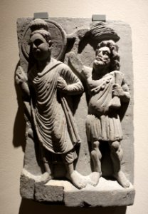 Buddha and Vajrapani, Gandhara, 1st century AD, schist - Ethnological Museum, Berlin - DSC01644 photo