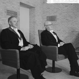 Eredoctoraten in Tilburg, links Colin Clarke en rechts mr Romme, Bestanddeelnr 914-5126