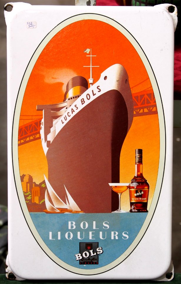 Enamel advertising sign, Lucas Bols Liqueurs
