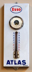 Enamel advertisment, Enamel Esso Atlas thermometer photo