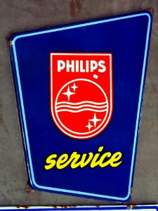 Enamel advert, Philips service photo