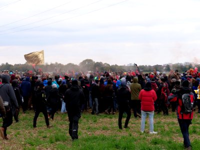 Ende Gelände Demonstration from Hambachbahn blockade back to camp 28-10-2018 10