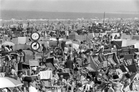 Enorme drukte op het strand van Zandvoort, Bestanddeelnr 928-0917