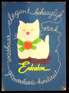 Enkalon kartonnen reclamebordje