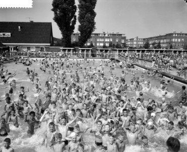 Enorme drukte in de Amsterdamse openluchtzwembaden, Bestanddeelnr 910-6193 photo