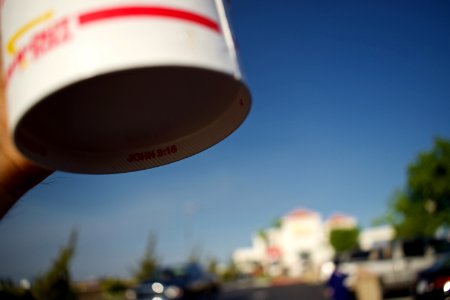 Enjoying a meal at In N Out in Gustine, California 03