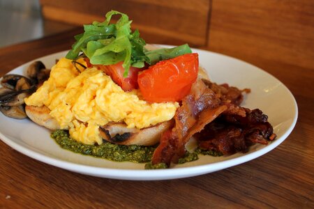 Eggs bacon mushroom