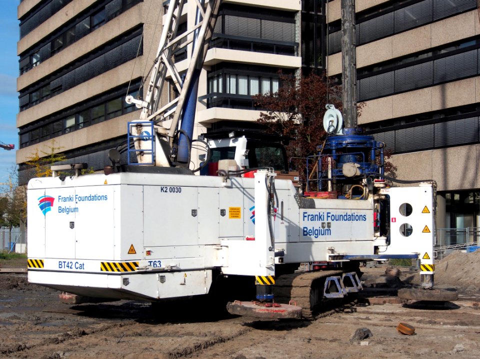 Franki Foundations Belgium, K2 0030, T63, BT42 Cat Drilling rig at Leiden, pic1