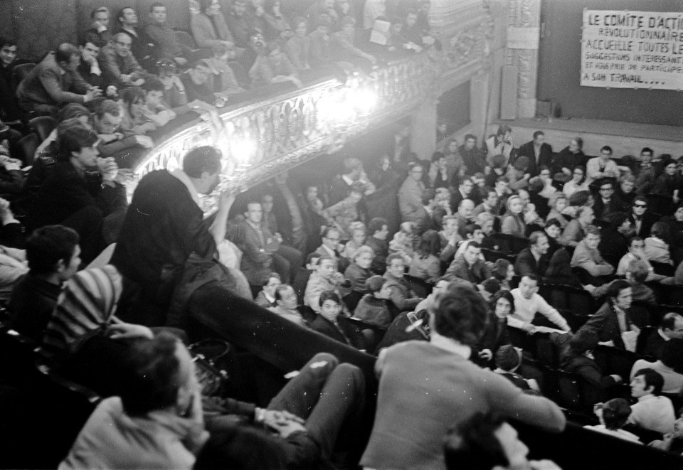 Frankrijk. Theater Odeon bezet door studenten, Bestanddeelnr 921-3966