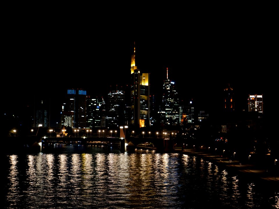 Frankfurt am Main city center at night 2019-09-13 22