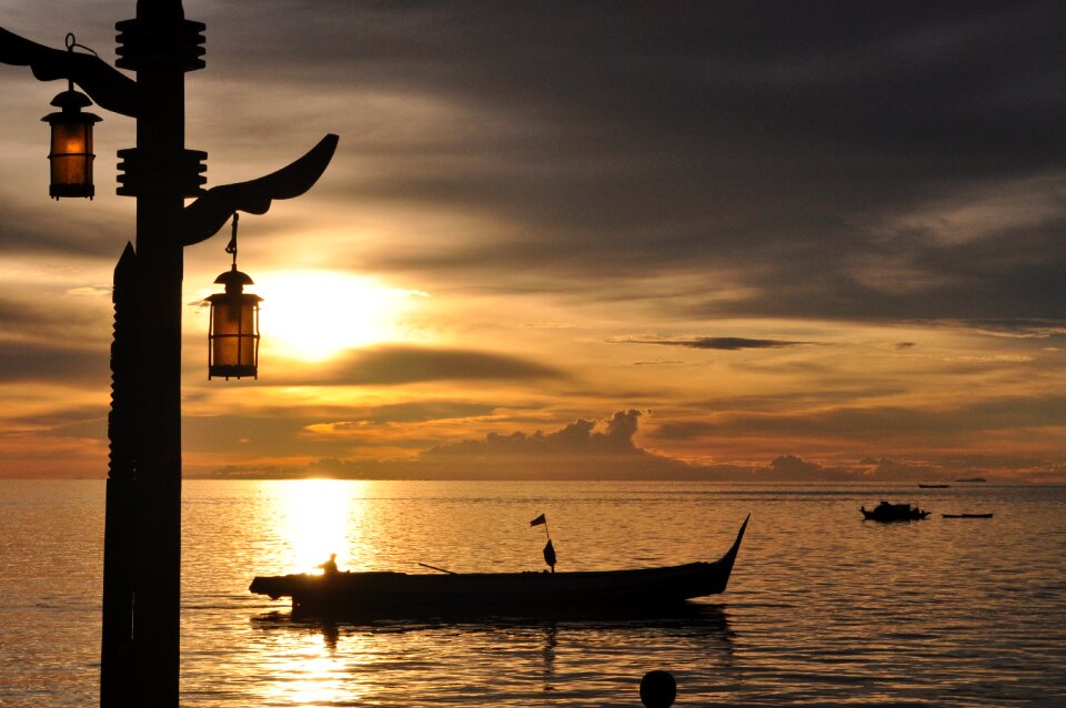 Silhouette boat outdoor