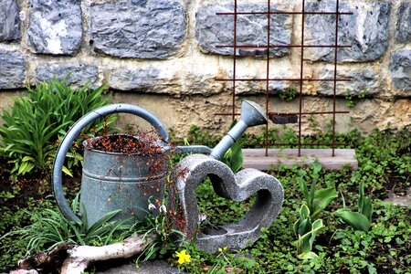 Watering can stone nature