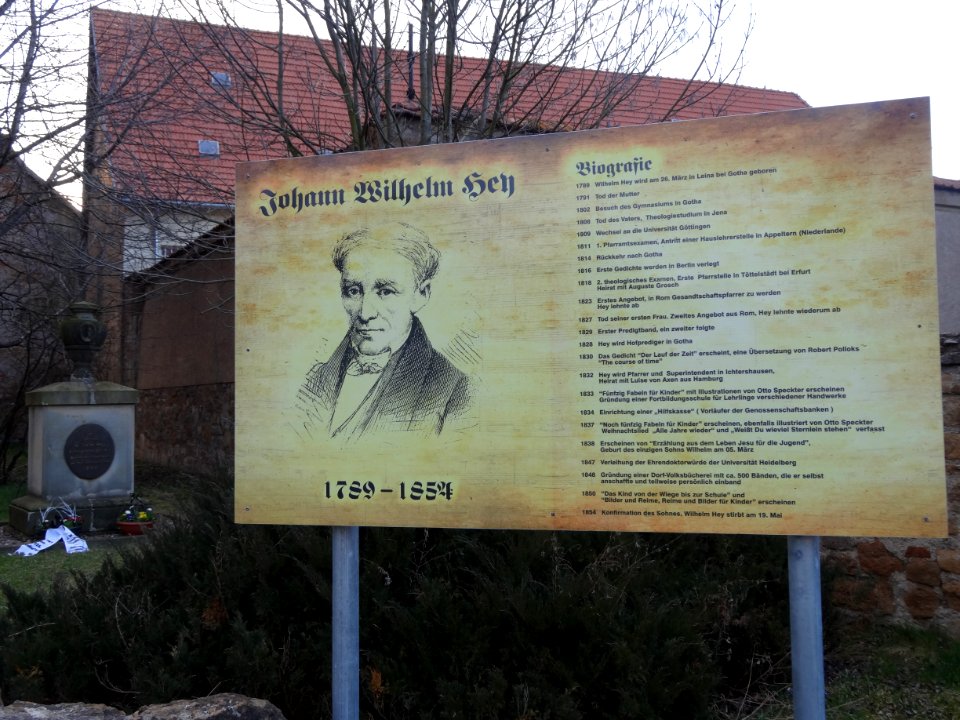 Informationstafel Johann Wilhelm Hey Kirche in Ichtershausen