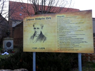 Informationstafel Johann Wilhelm Hey Kirche in Ichtershausen