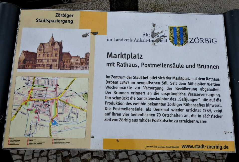 Informationstafel MarktplatzZörbig