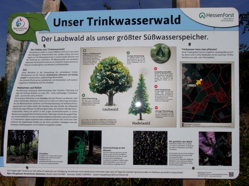 Infotafel "Unser Trinkwasserwald" R0017778