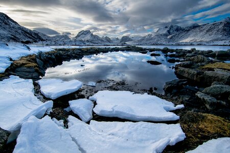 Snow mountains sky photo