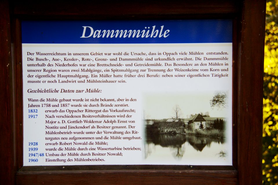 Informationstafel Damm-Mühle Oppach