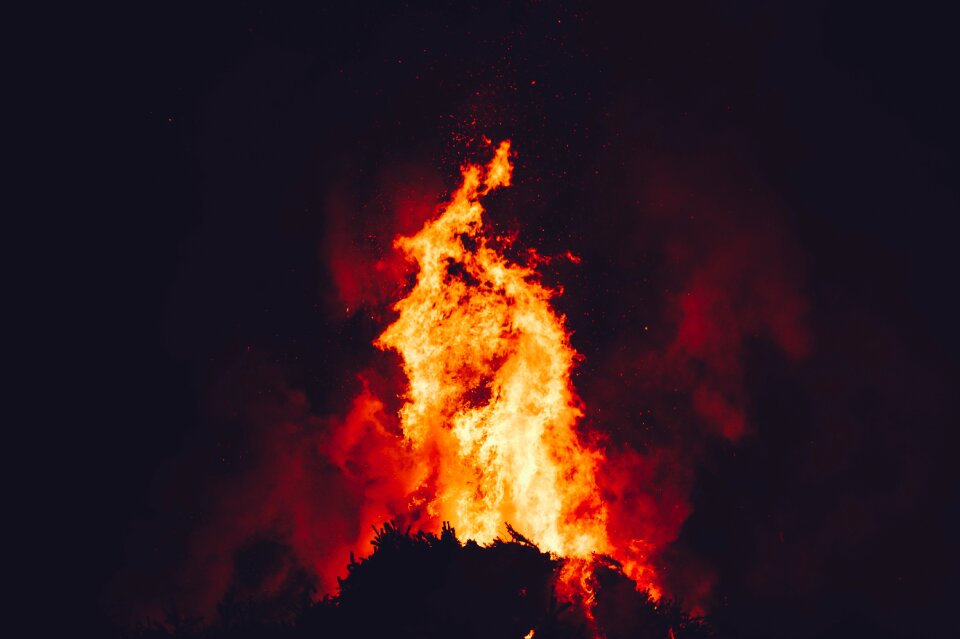 Campfire dark night
