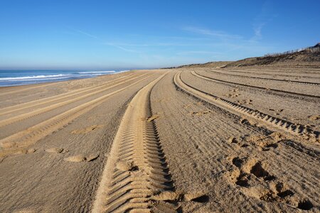Sand trace beach sea photo