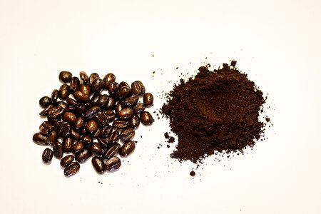 Coffee beans grinds photo