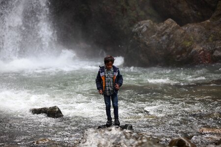 Waterfall human greens