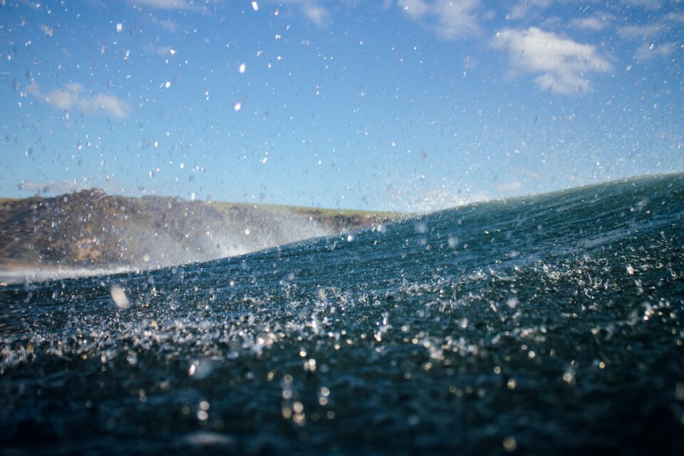 Wet waves blue