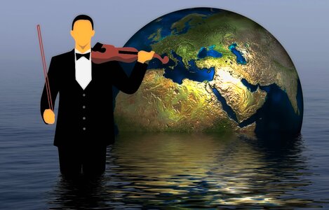 Violin music setting