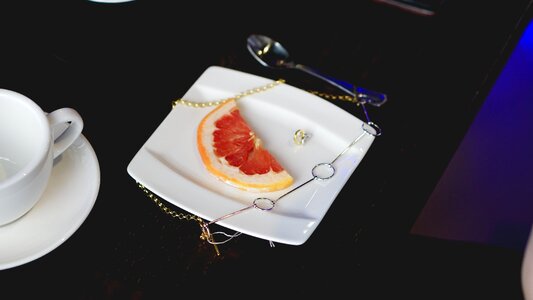 Plate citrus orange photo