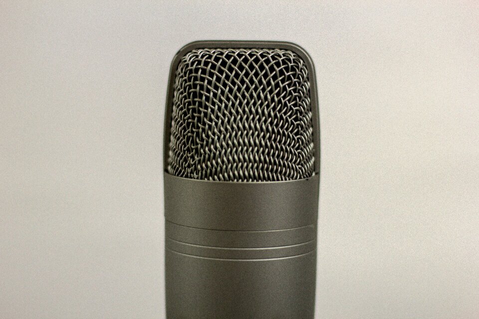 Recording audio gray microphone