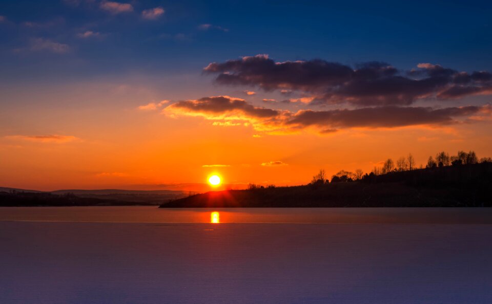 Lake twilight landscape photo