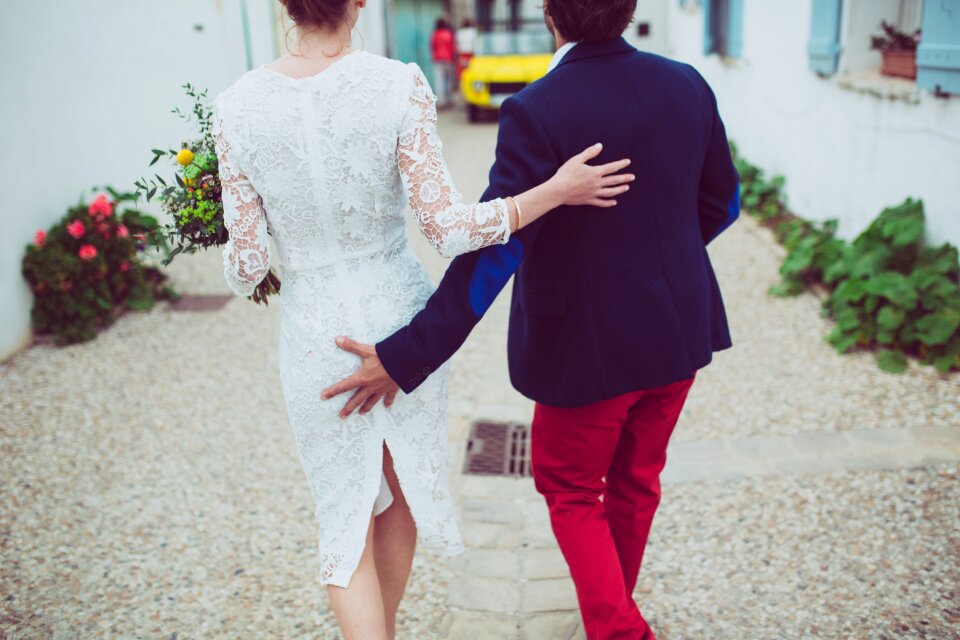 Woman couple walking
