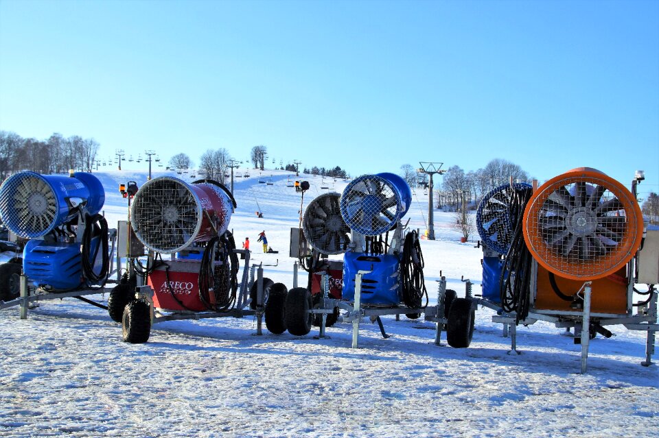 Winter the ski slope skiing area photo