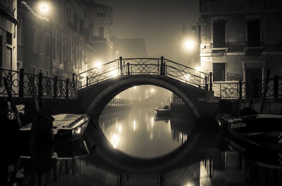 Black and white lights night