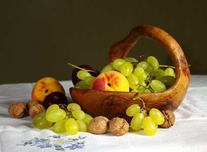 Fishing plums walnuts