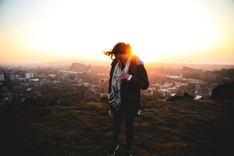 Sunset sunlight peak