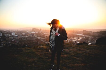 Sunset sunlight peak photo