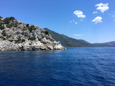 Greece sea chapel photo