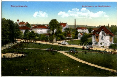 14698-Bischofswerda-1912-Parkanlagen am Bischofsplatz-Brück & Sohn Kunstverlag